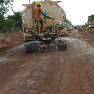 WATERING OF ROAD CONSTRUCTION SITE